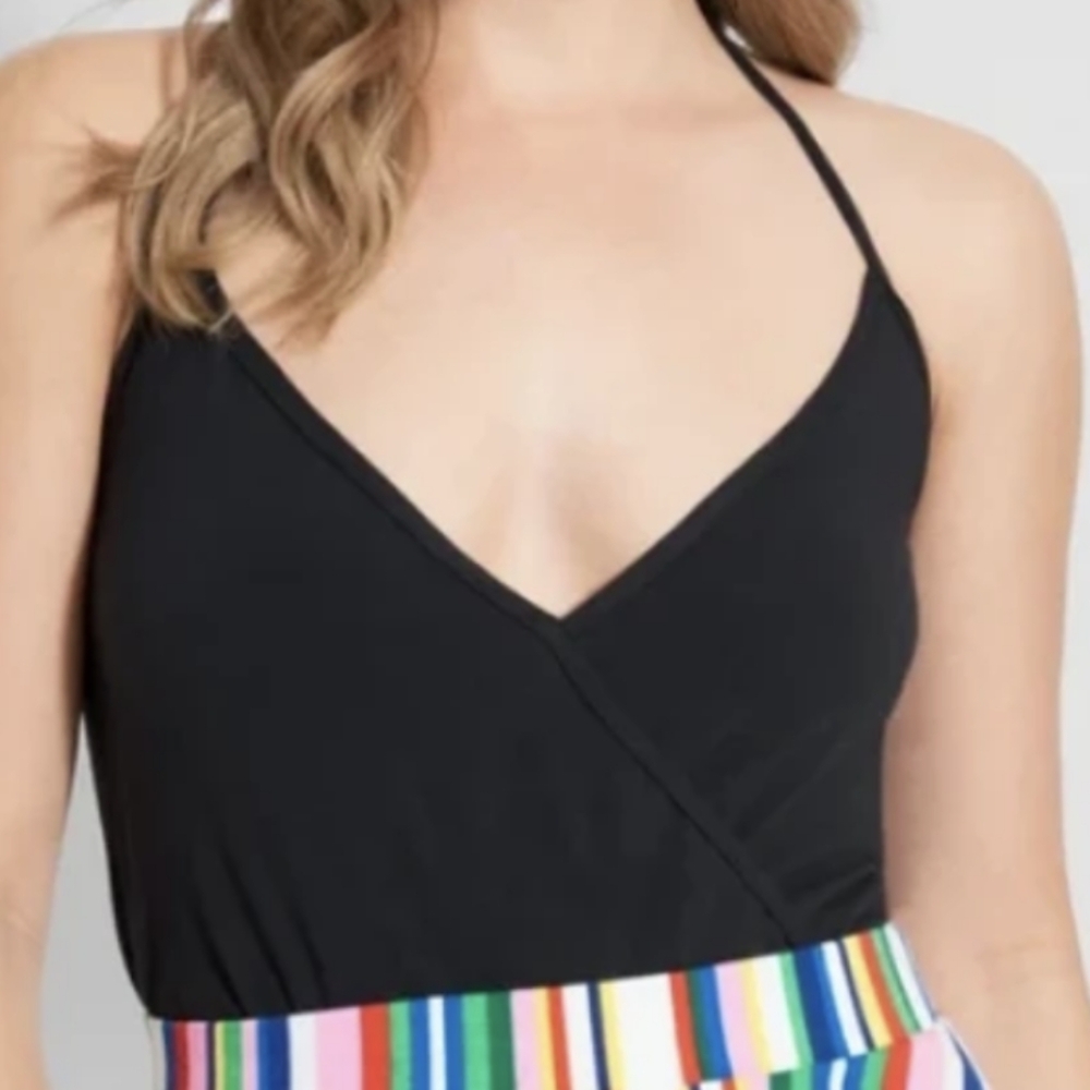 NWT Modcloth tie Halter black bodysuit 3X.